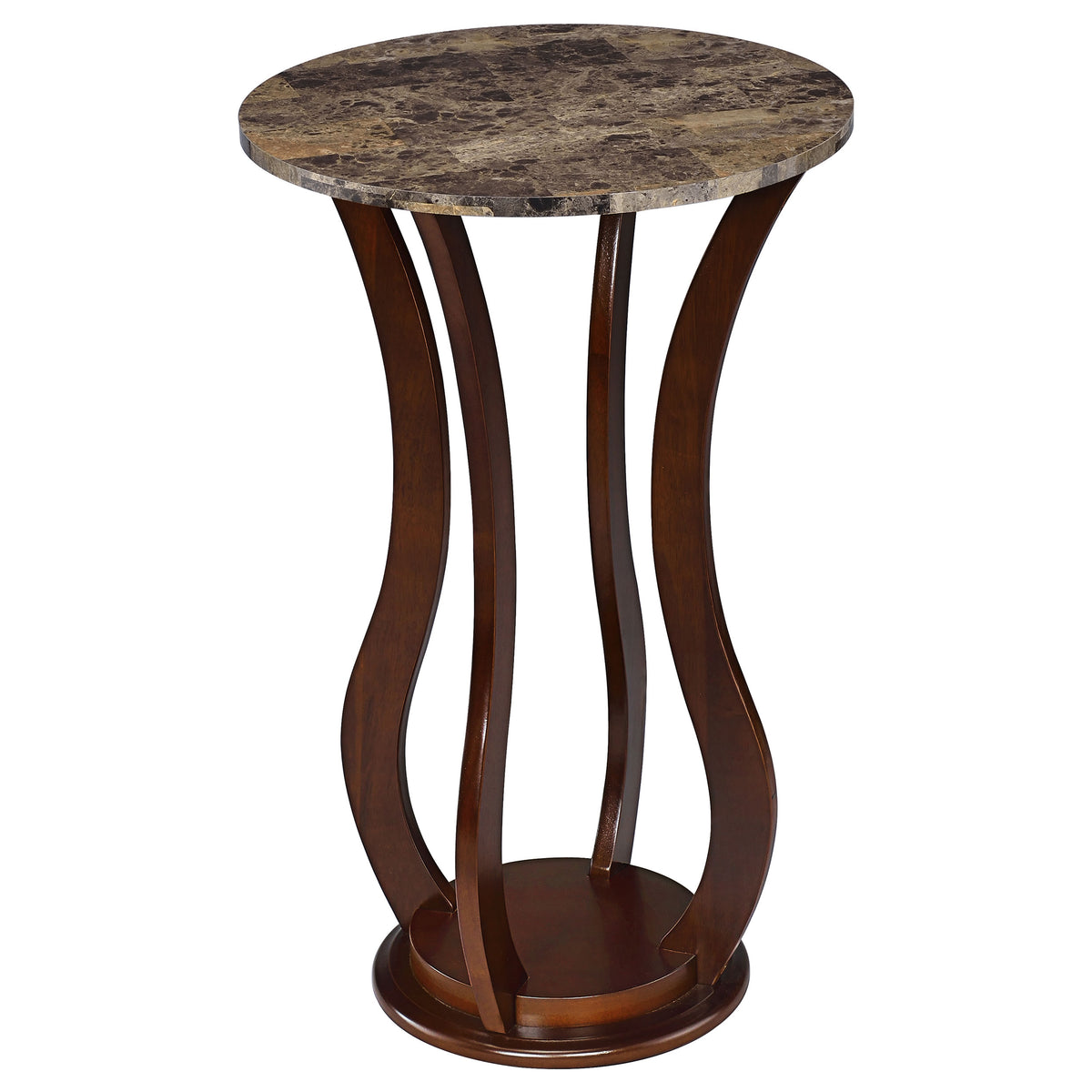 Elton Round Faux Marble Top Plant Stand & Accent Table -
