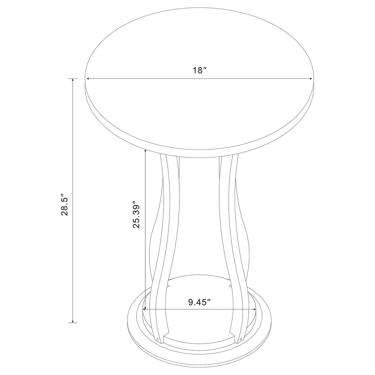 Elton Round Accent Table & Plant Stand - Sculptural Curved Legs in Cherry – view 4