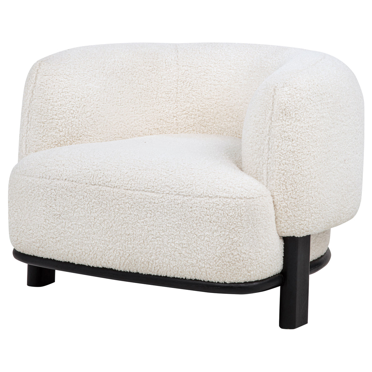 Lawler Barrel Back Accent Chair - Ivory Boucle with Contrasting Black Base β view 4