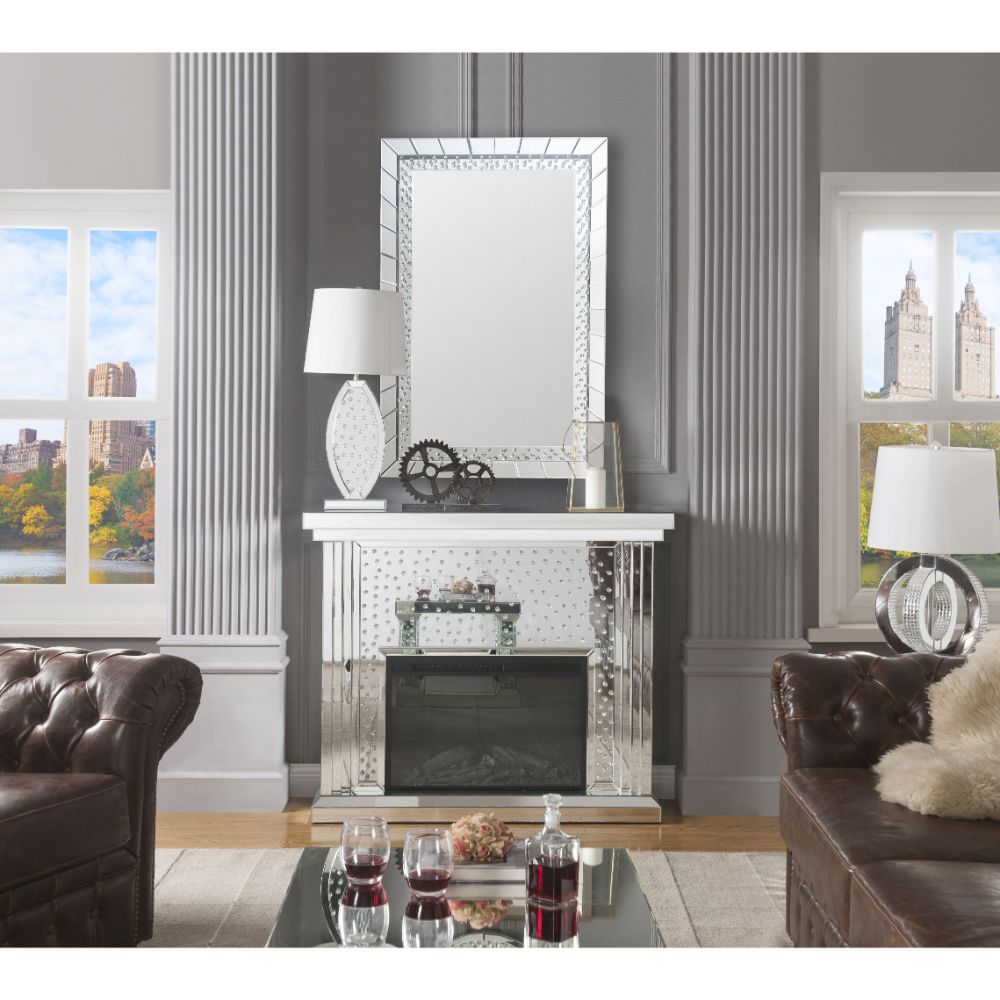 Nysa Mirrored LED Electric Fireplace