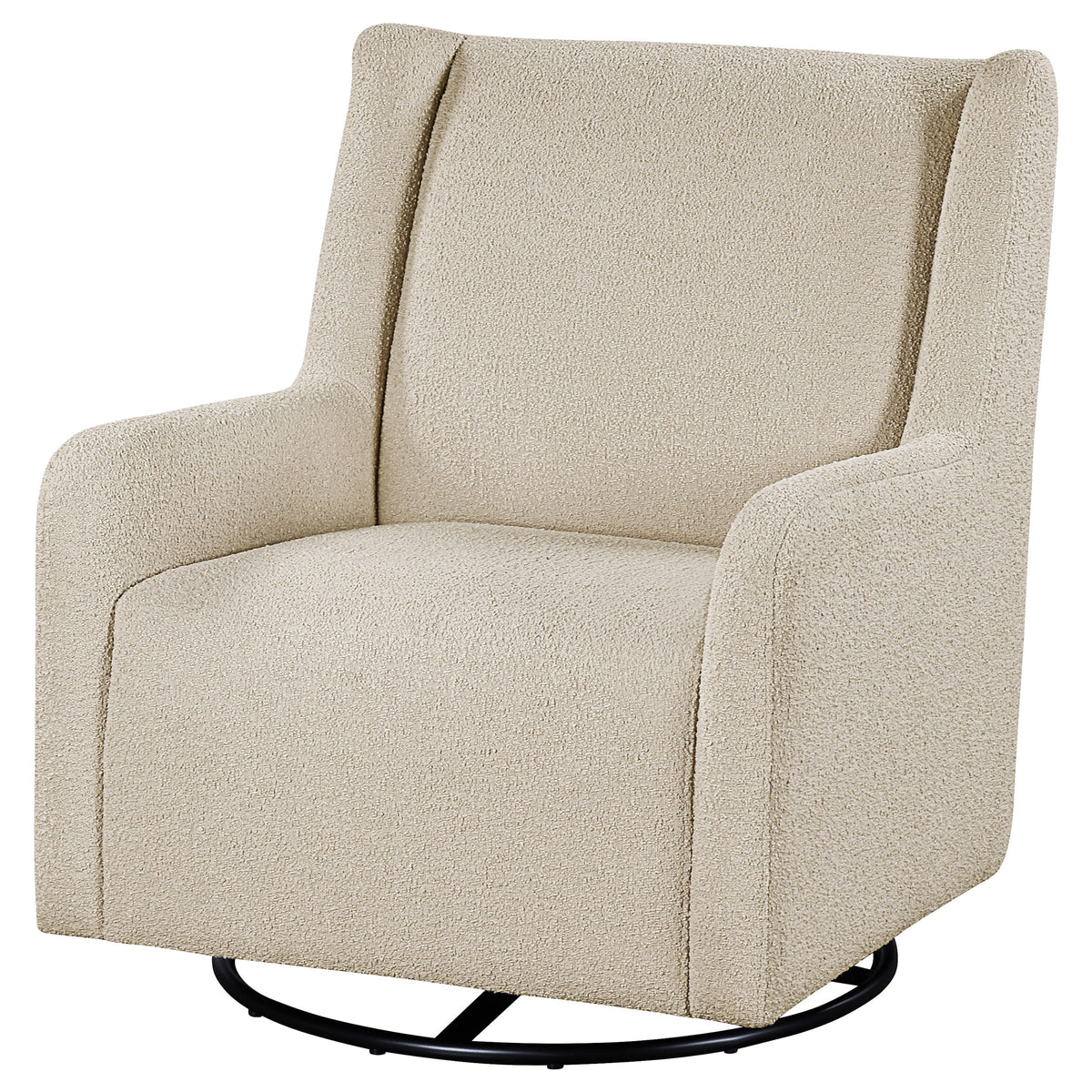 Serra Swivel Glider Chair - Sandy Beige Boucle for Nursery or Living Room – view 4