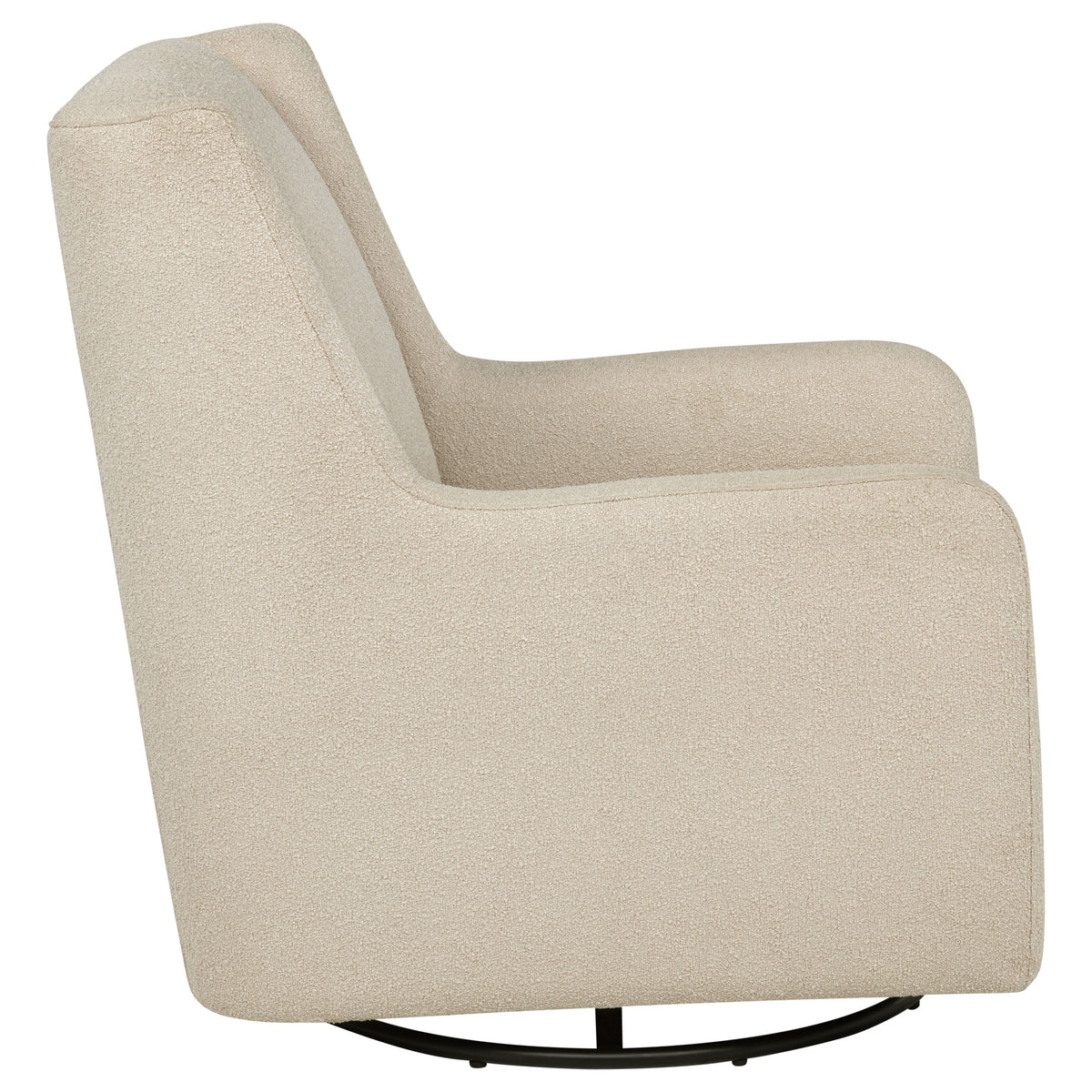 Serra Swivel Glider Chair - Sandy Beige Boucle for Nursery or Living Room – view 9