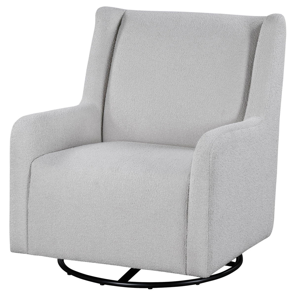 Serra Boucle Swivel Glider Accent Chair - 360-Degree Swivel Nursery & Living Room Chair in Dove Grey – view 4