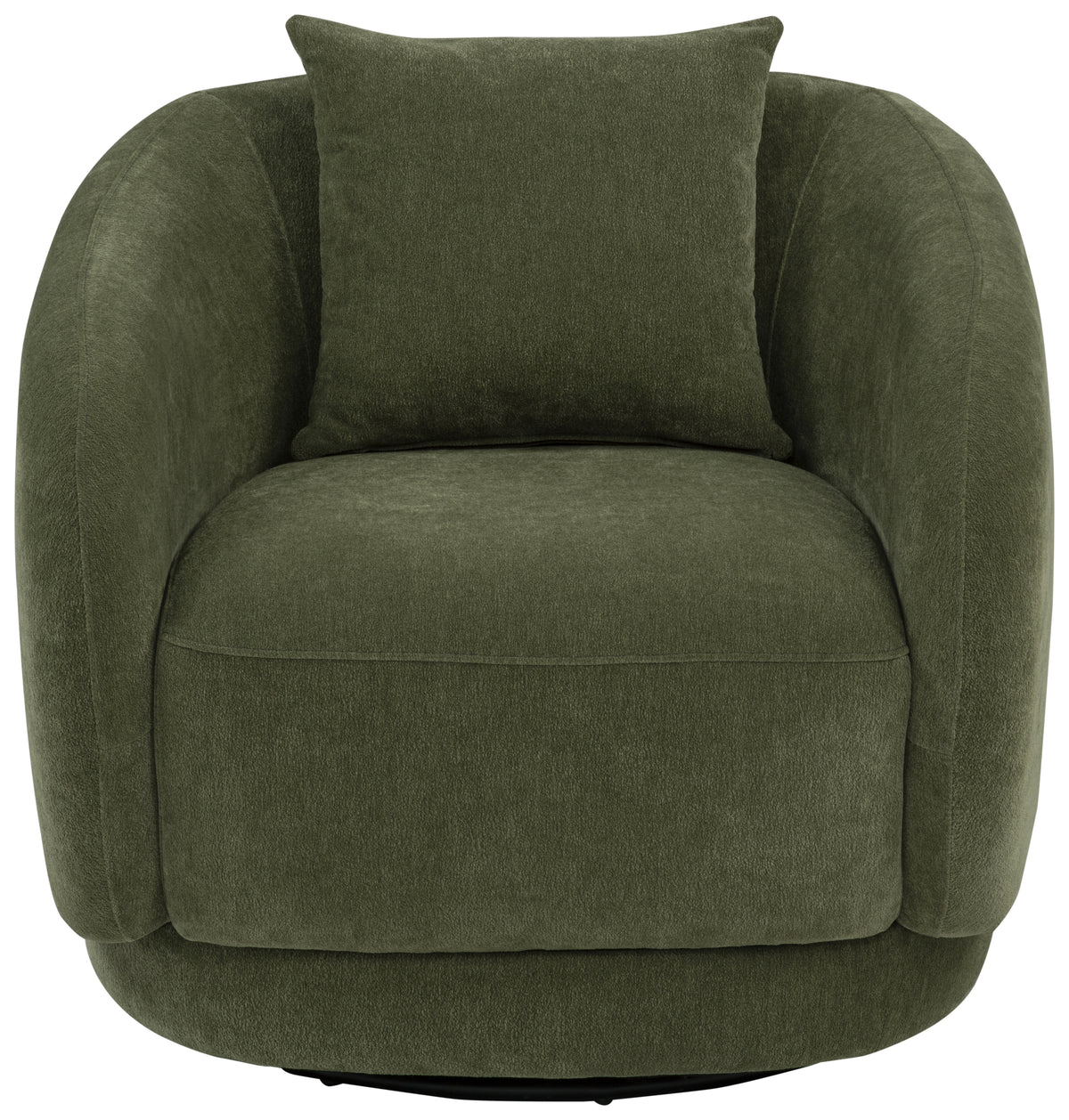 Arnaud Swivel Barrel Accent Chair - Green Chenille with Loose Back Pillow – view 3