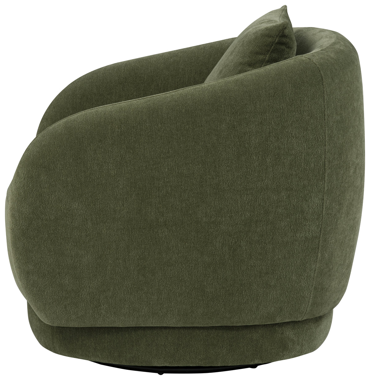 Arnaud Swivel Barrel Accent Chair - Green Chenille with Loose Back Pillow – view 5