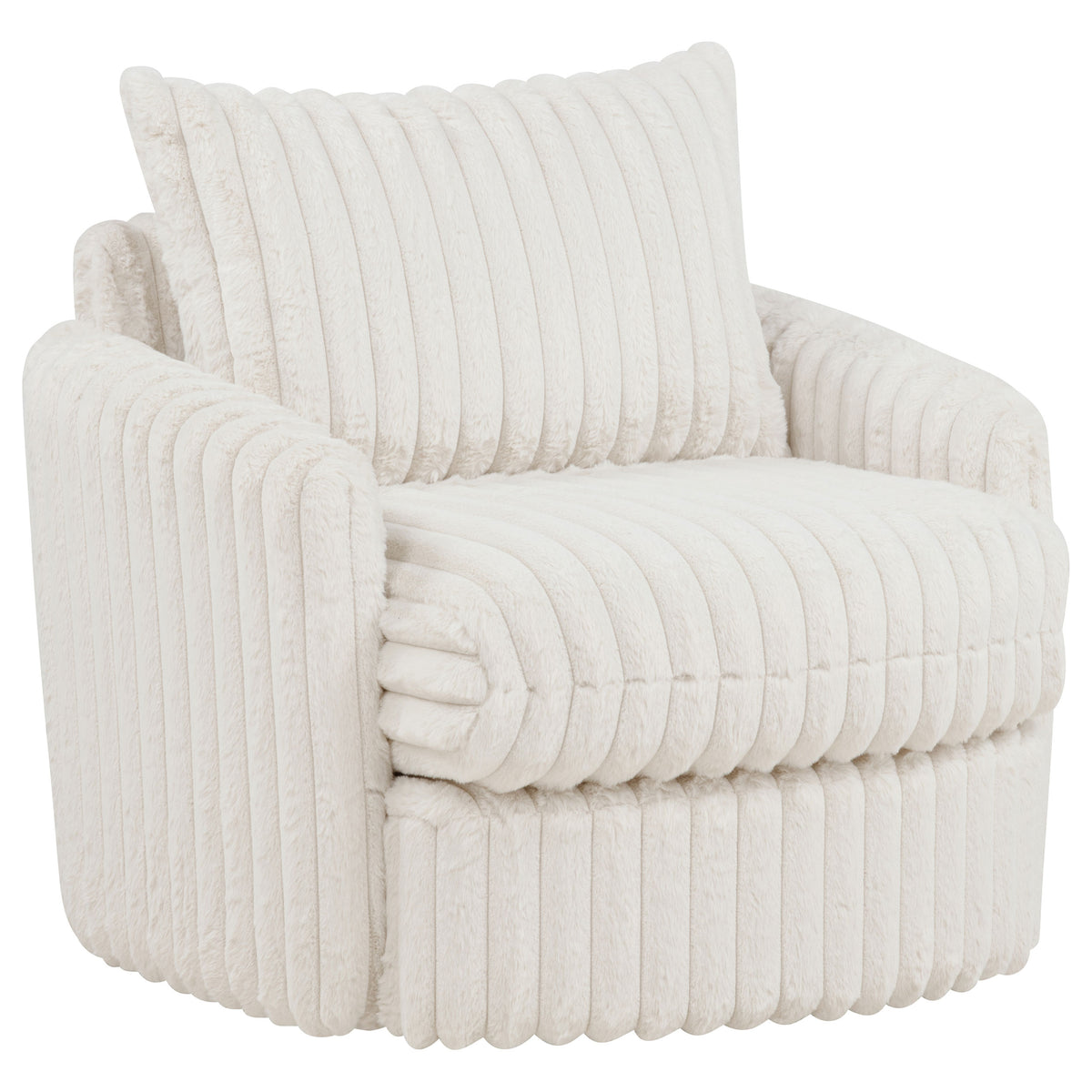 Sarco Channel-Tufted Corduroy Swivel Accent Chair -