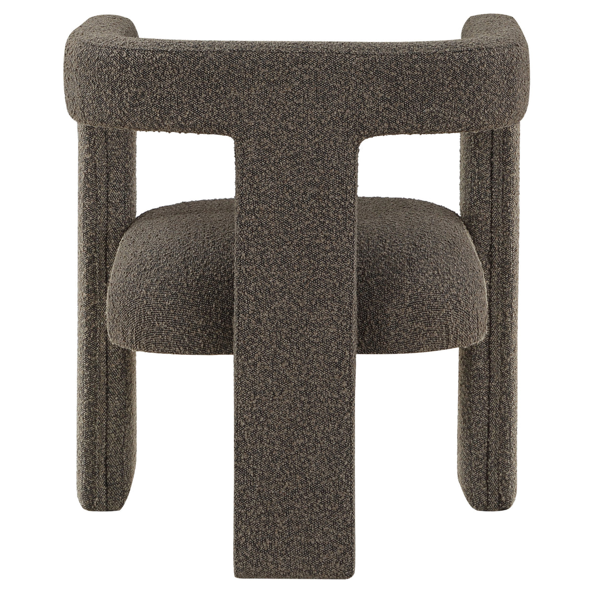 Petra Curved Boucle Accent Chair - Fully Upholstered Sculptural Silhouette in Chocolate Brown – view 7