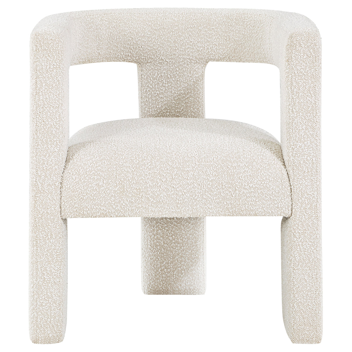 Petra Boucle Accent Chair - Curved Sculptural Silhouette in White – view 3