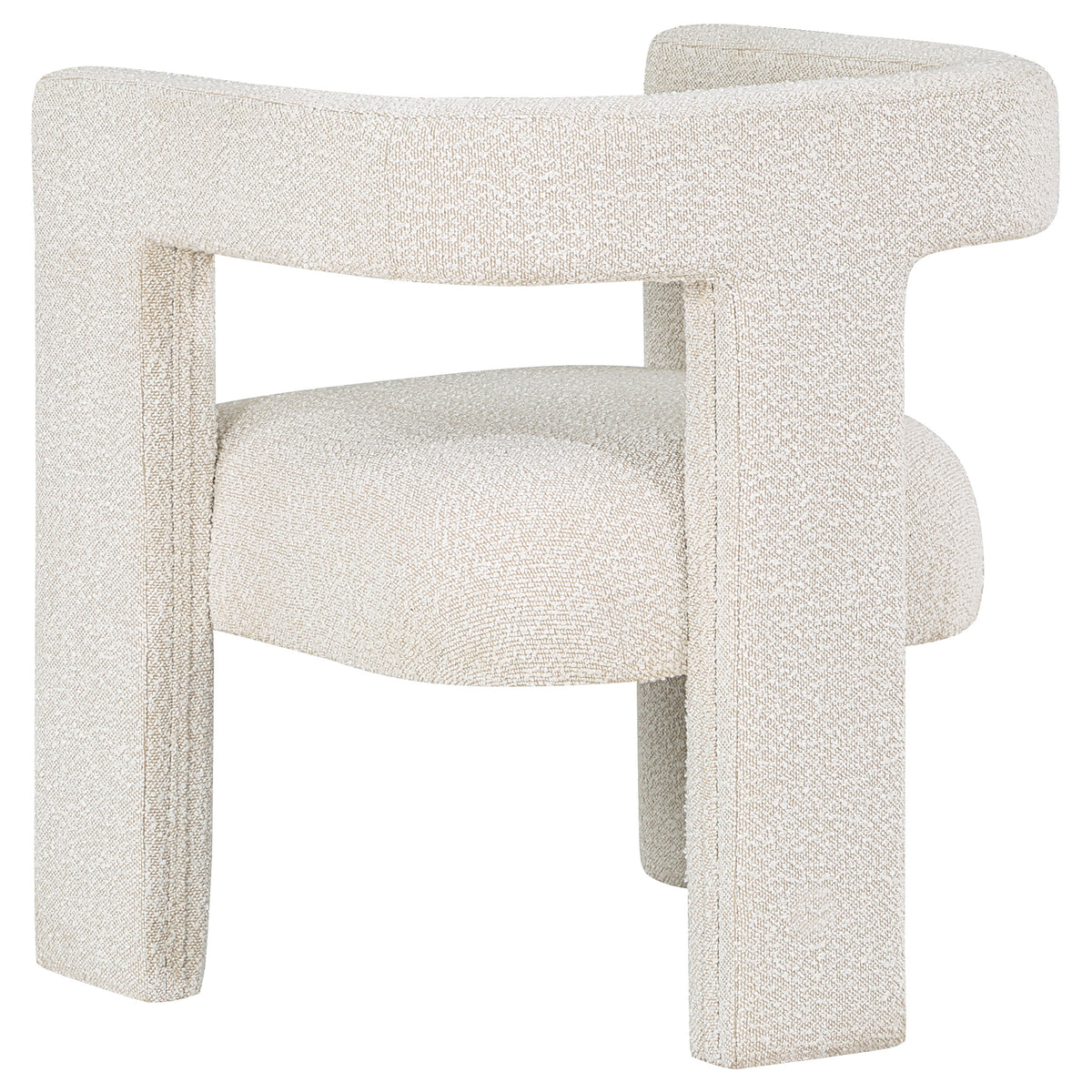 Petra Boucle Accent Chair - Curved Sculptural Silhouette in White – view 6