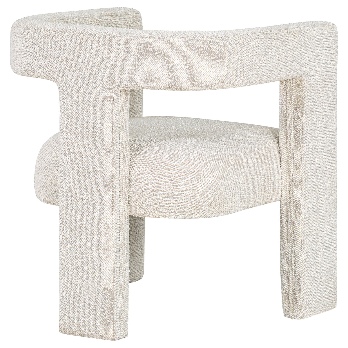 Petra Boucle Accent Chair - Curved Sculptural Silhouette in White – view 8
