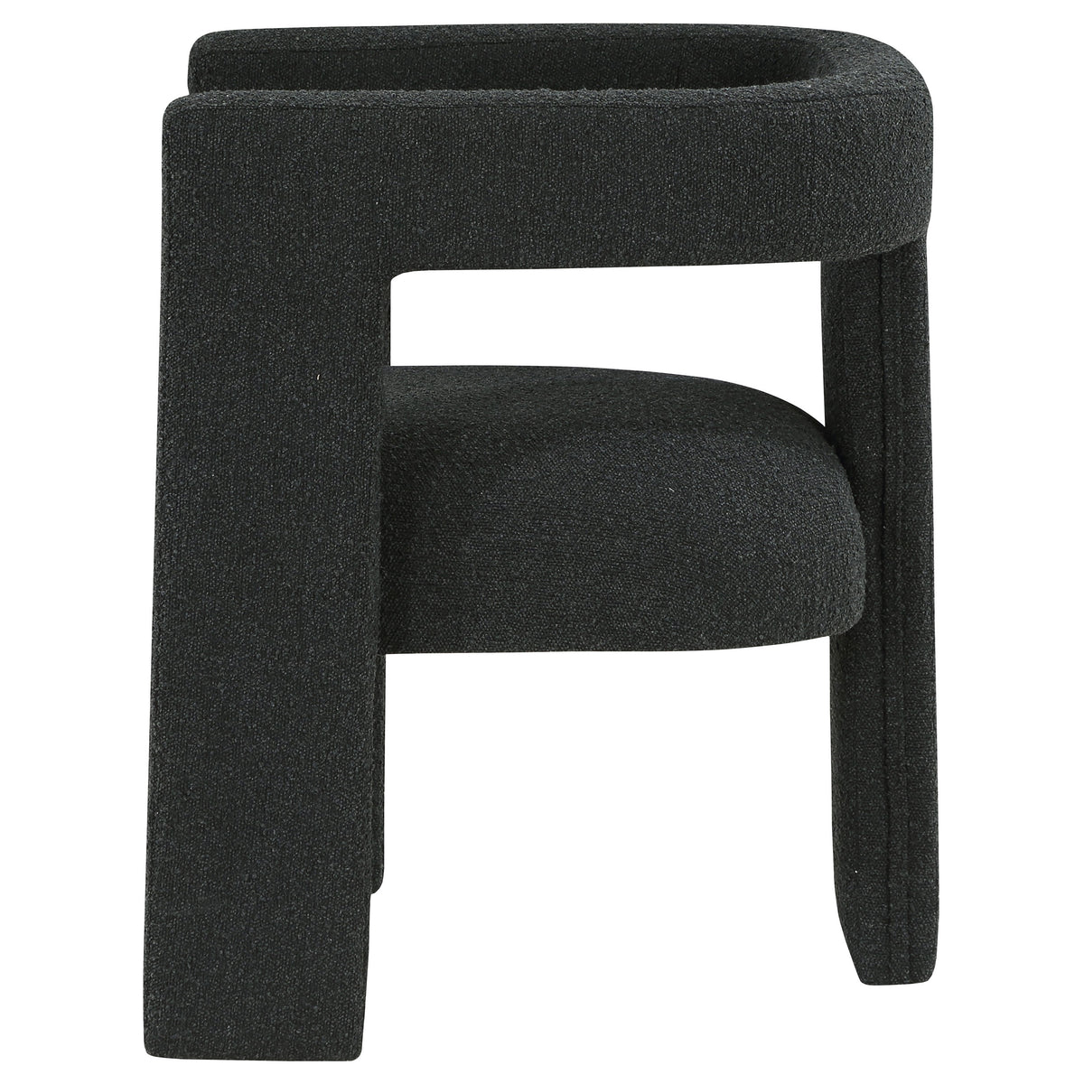 Petra Curved Boucle Accent Chair - Sculptural Fully Upholstered Design in Black β view 5