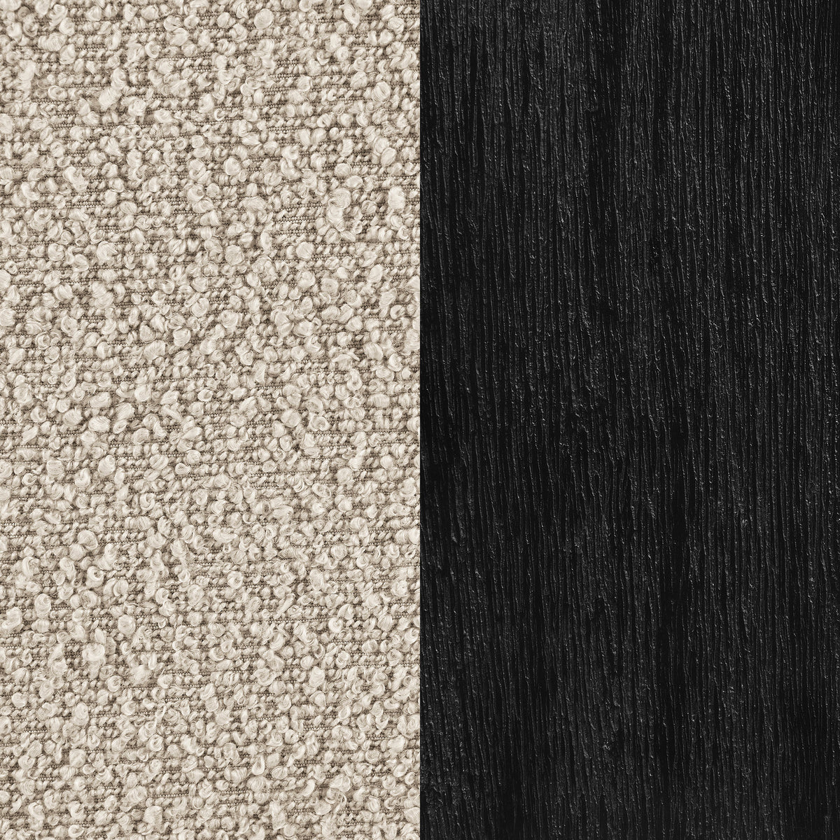 Fitzroy Boucle Accent Arm Chair - Exposed Black Wood Arms in Latte, Modern Minimalist Seating – view 11