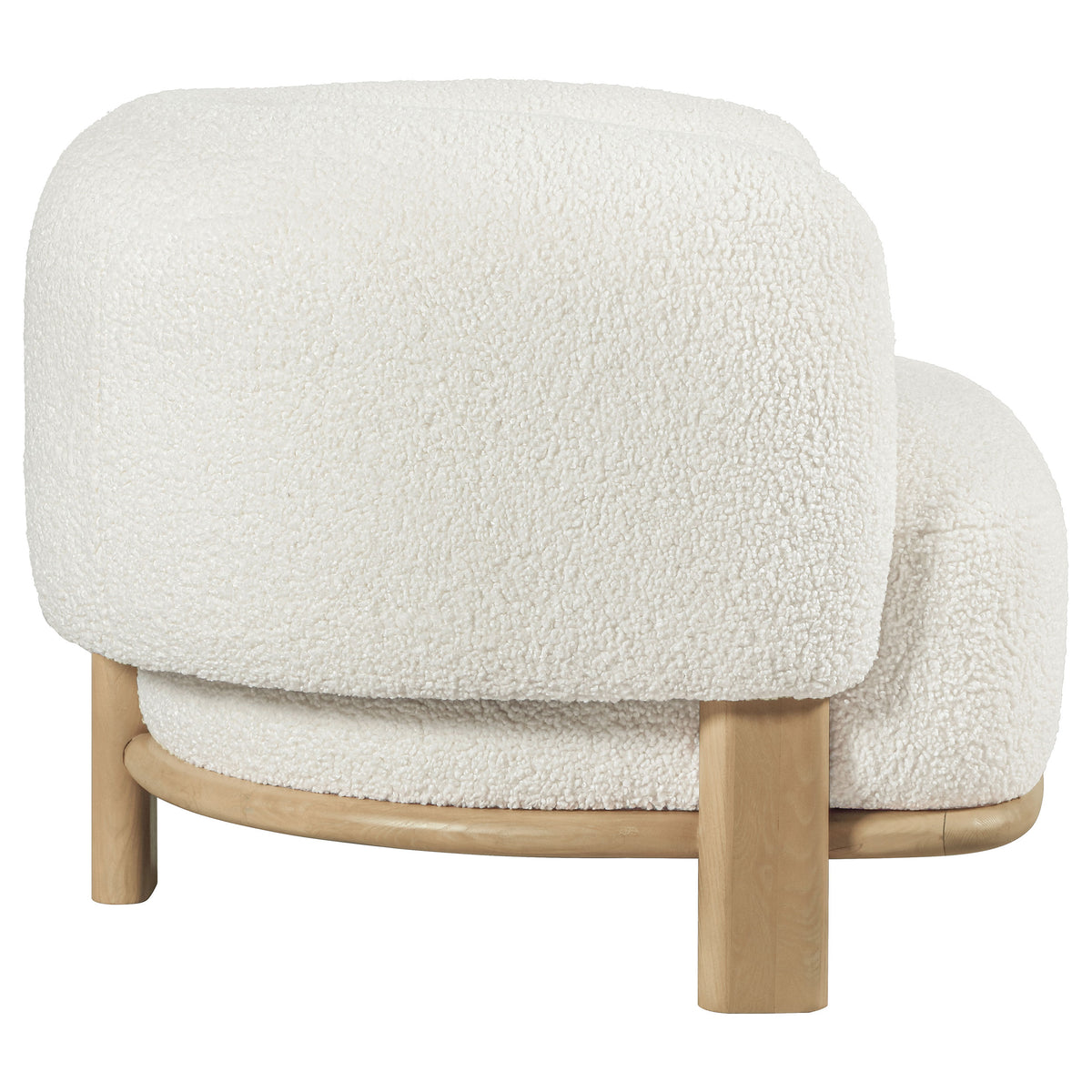 Lawler Barrel Back Boucle Accent Chair - Sculptural Ivory Upholstery on Natural Oak Base – view 9