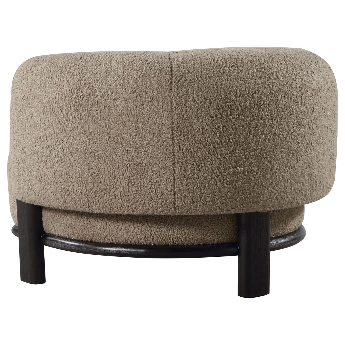 Lawler Barrel Back Accent Chair - Brown Boucle with Black Base, Sculptural Lounge Seating – view 6