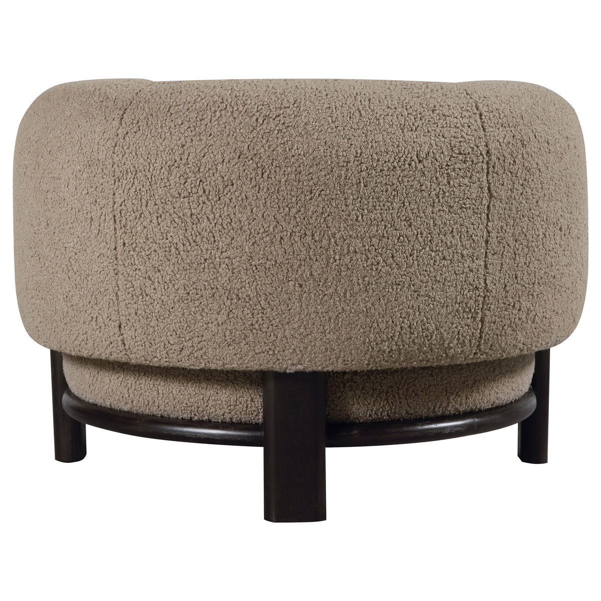 Lawler Barrel Back Accent Chair - Brown Boucle with Black Base, Sculptural Lounge Seating – view 7