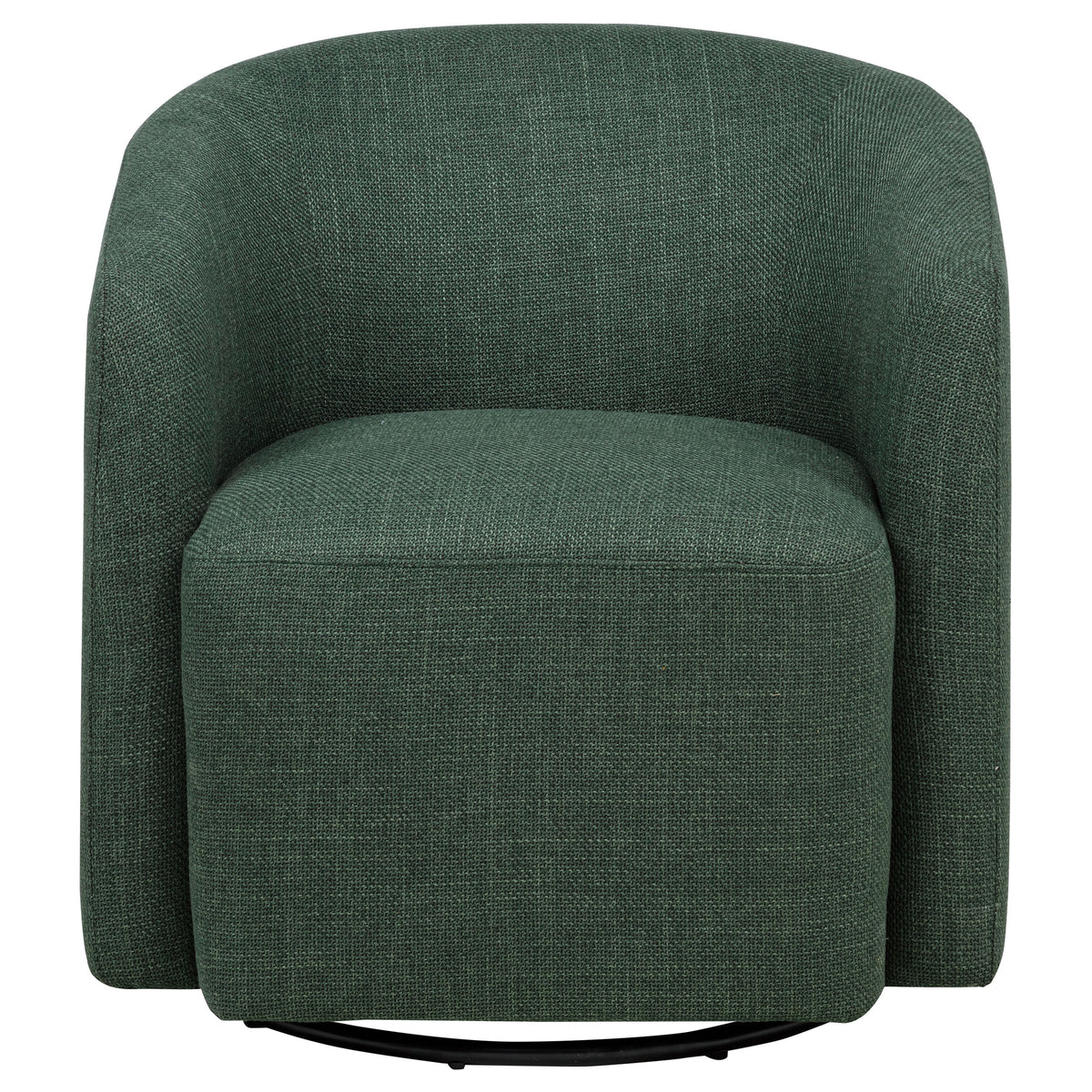 Mossbrook Barrel-Back Swivel Accent Chair - Green Fabric, Compact Modern Lounge Chair β view 3