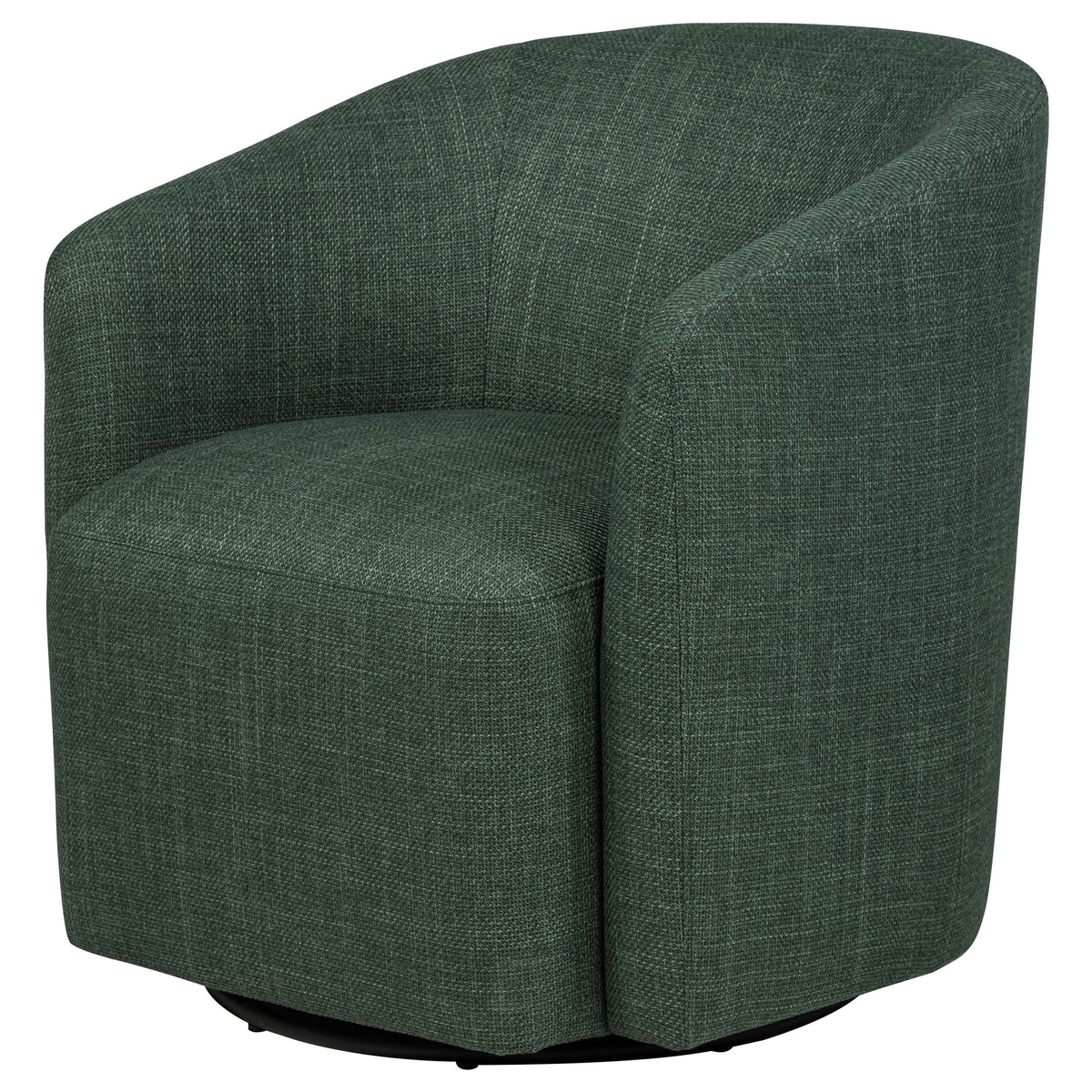 Mossbrook Barrel-Back Swivel Accent Chair - Green Fabric, Compact Modern Lounge Chair β view 4