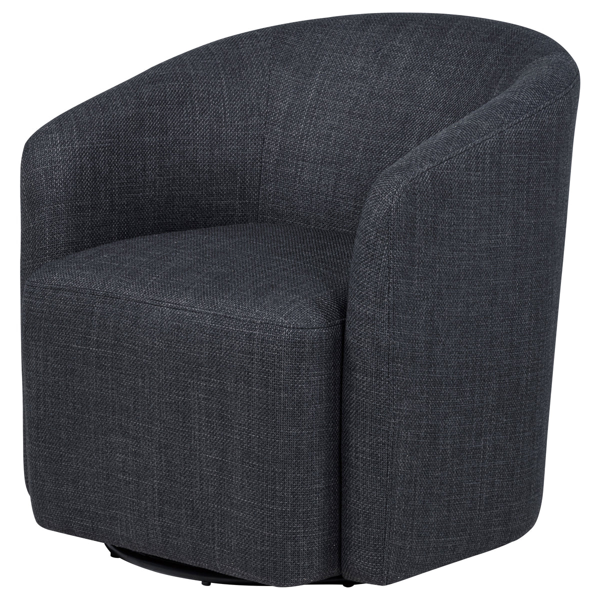 Mossbrook Swivel Barrel Accent Chair - Anthracite Grey Fabric, Compact Modern Lounge Chair – view 4