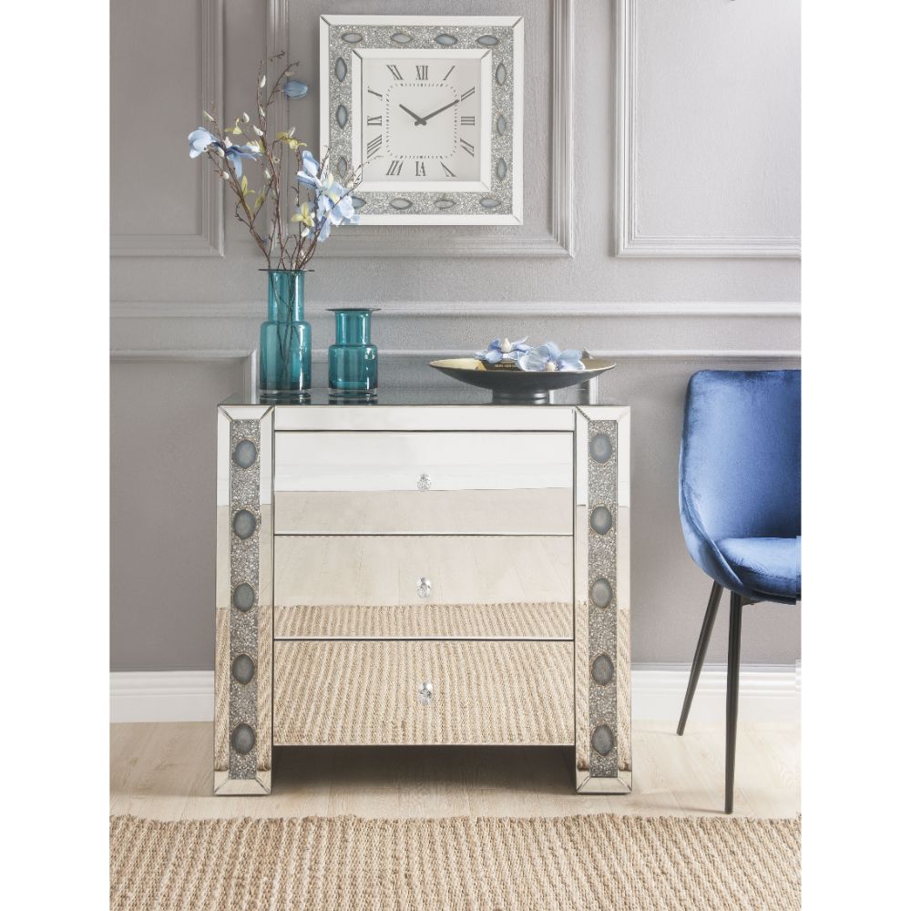 Sonia Mirrored Console Cabinet & Accent Table