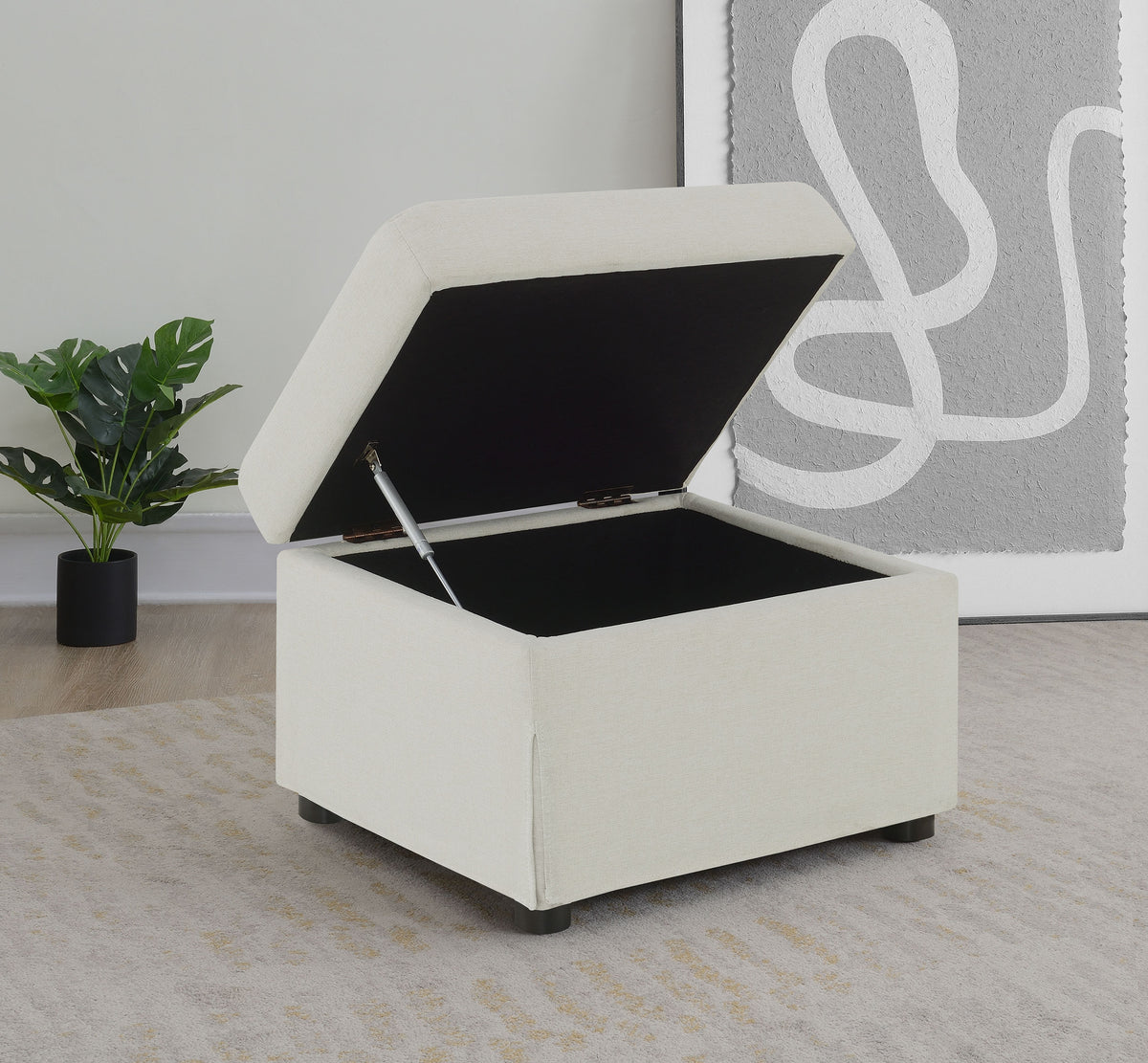 Winter Swivel Accent Chair & Lift-Top Storage Ottoman - Sloped Arms in Beige Fabric โ view 15
