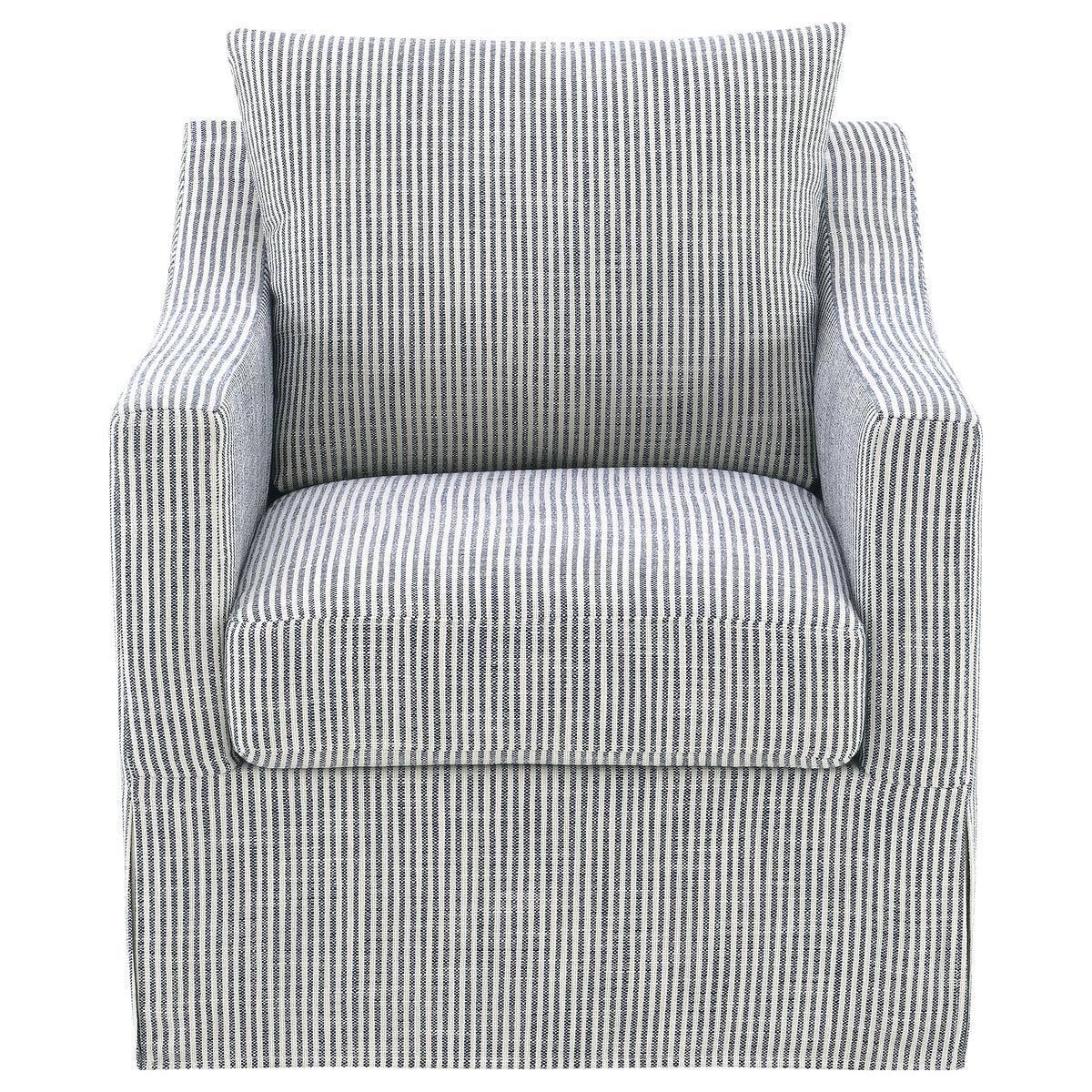 Winter Sloped Arm Swivel Accent Chair & Lift-Top Storage Ottoman - Transitional Grey Fabric – view 5