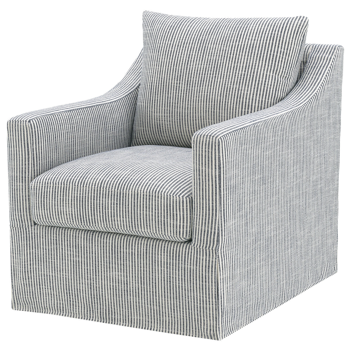 Winter Sloped Arm Swivel Accent Chair & Lift-Top Storage Ottoman - Transitional Grey Fabric – view 6