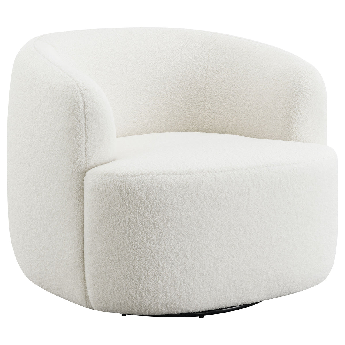 Hudson Faux Sheepskin Swivel Barrel Accent Chair