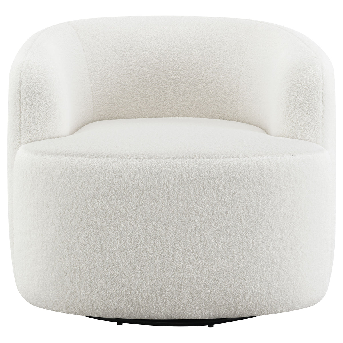 Hudson Faux Sheepskin Swivel Barrel Accent Chair - Cozy Ivory Sherpa with 360-Degree Swivel – view 3