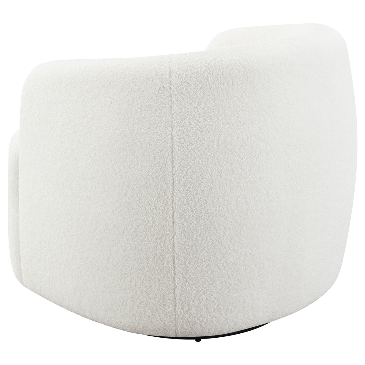 Hudson Faux Sheepskin Swivel Barrel Accent Chair - Cozy Ivory Sherpa with 360-Degree Swivel – view 6