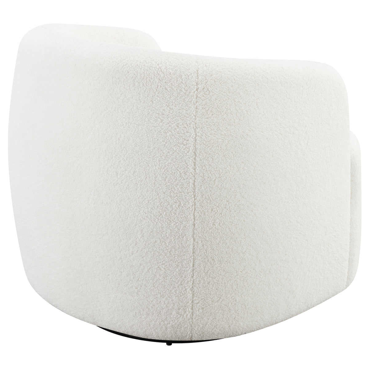 Hudson Faux Sheepskin Swivel Barrel Accent Chair - Cozy Ivory Sherpa with 360-Degree Swivel – view 7