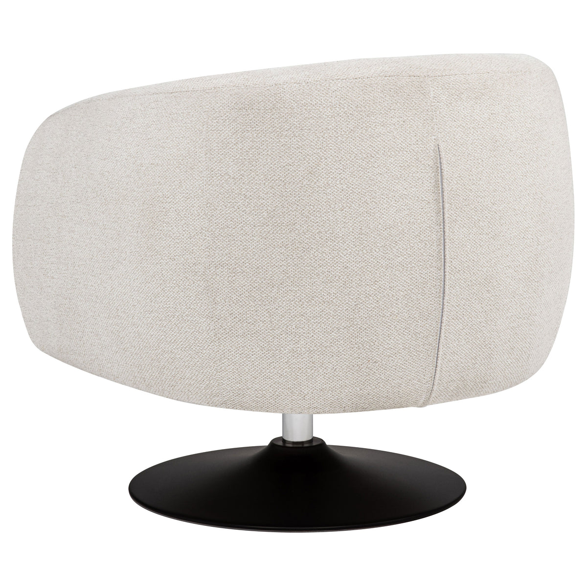 Dave Barrel Back Swivel Accent Chair - Beige Boucle on Matte Black Pedestal Base – view 6
