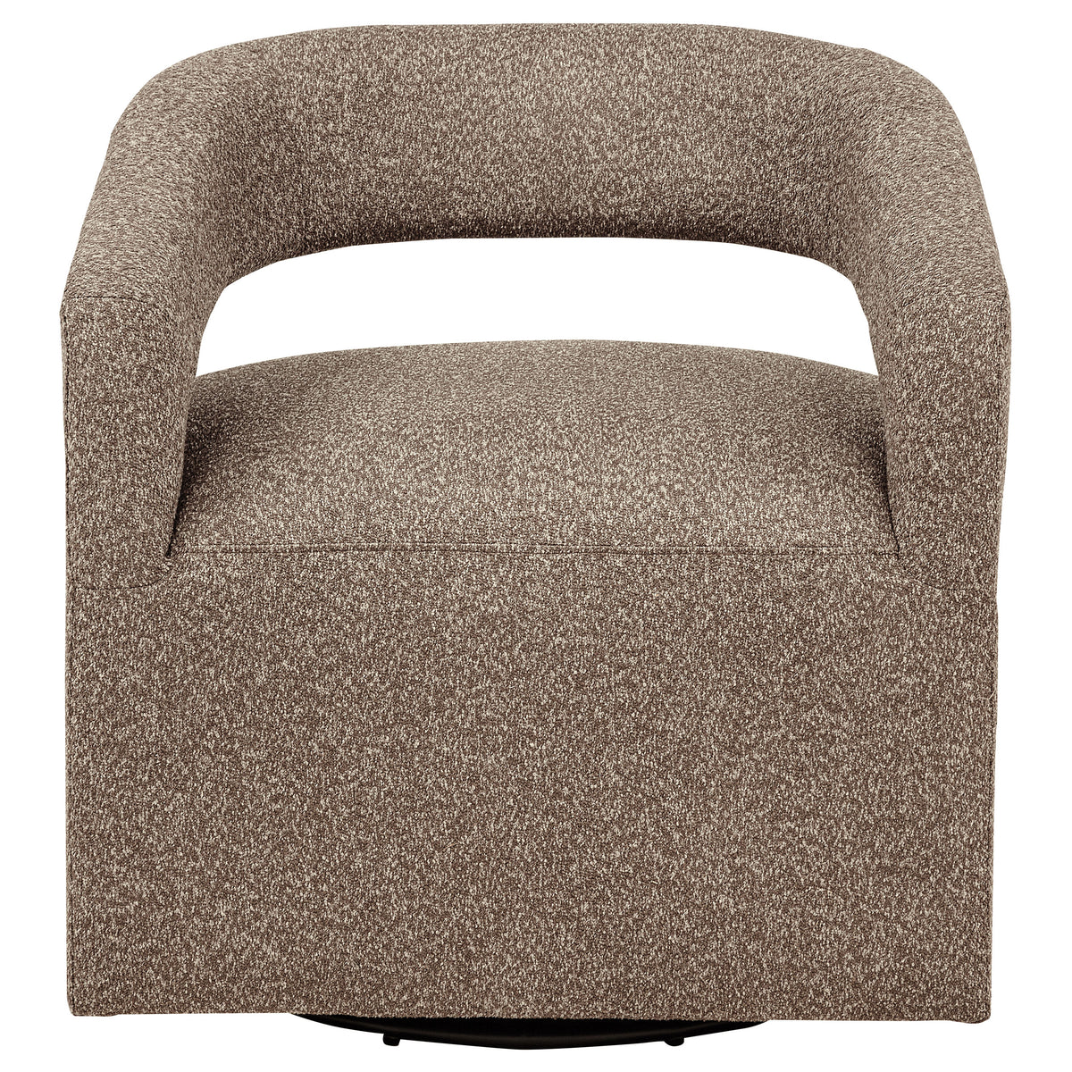 Westhill Boucle Swivel Accent Chair - Rounded Barrel Back in Rocky Road Brown โ view 3