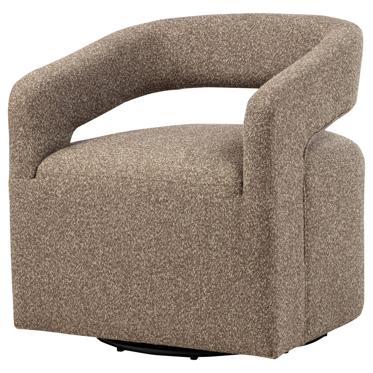 Westhill Boucle Swivel Accent Chair - Rounded Barrel Back in Rocky Road Brown โ view 4