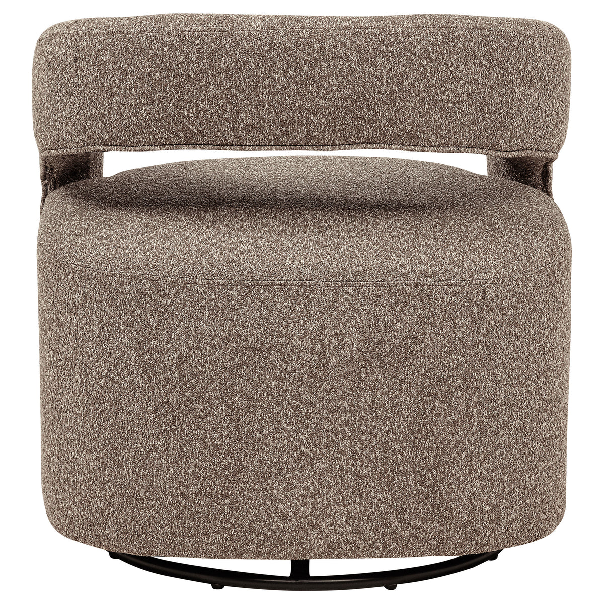 Westhill Boucle Swivel Accent Chair - Rounded Barrel Back in Rocky Road Brown โ view 7