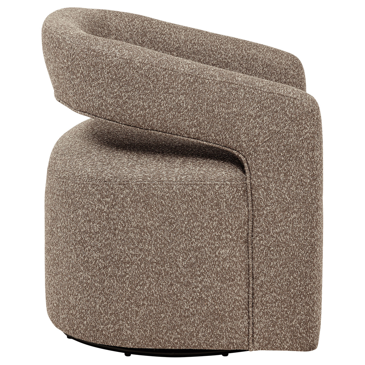Westhill Boucle Swivel Accent Chair - Rounded Barrel Back in Rocky Road Brown โ view 9