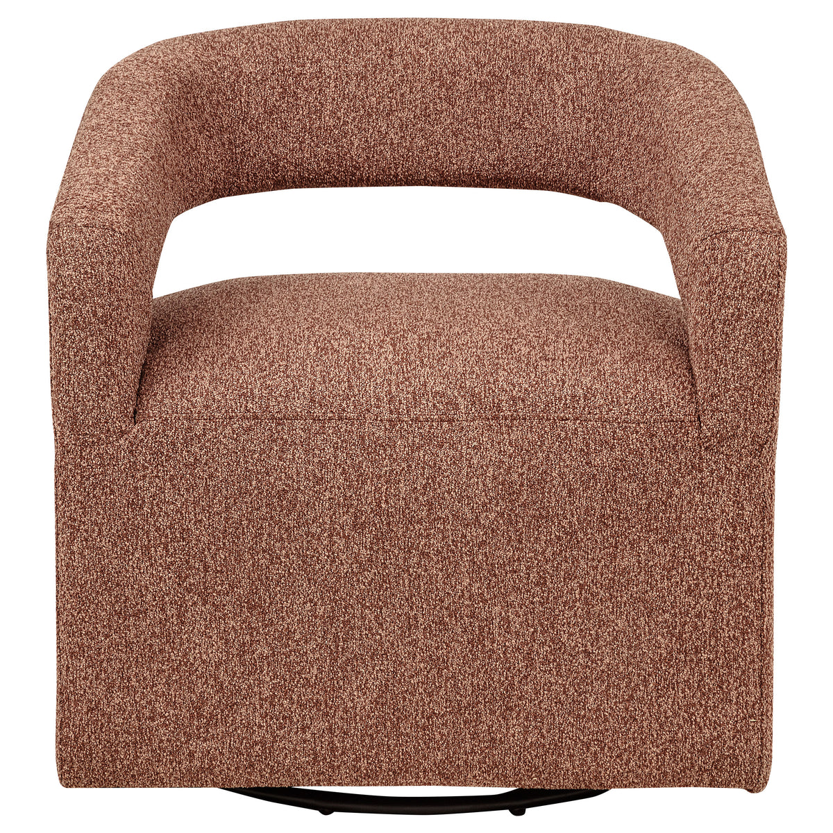 Westhill Swivel Accent Chair - Curved Barrel Back in Berry Boucle – view 3