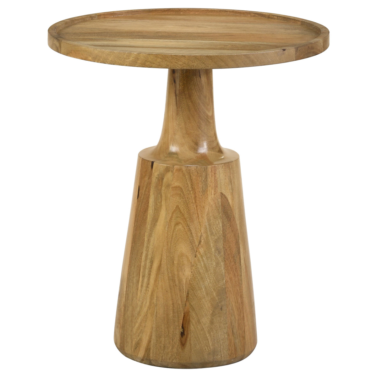 Ixia Round Solid Mango Wood Accent Side Table - Natural