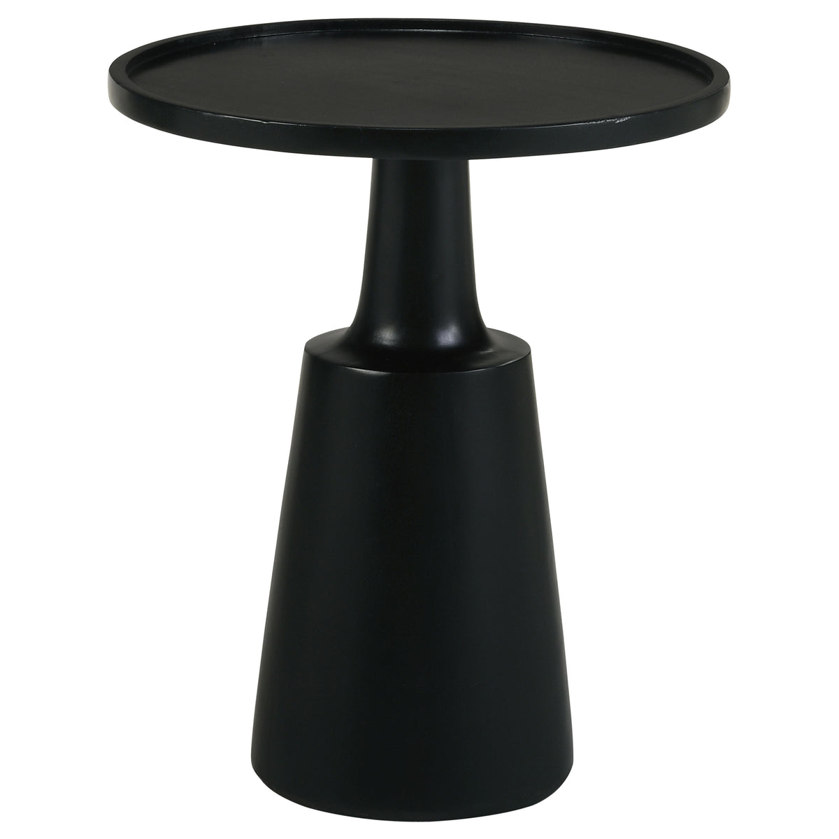 Ixia Round Solid Mango Wood Accent Side Table - Black Stain