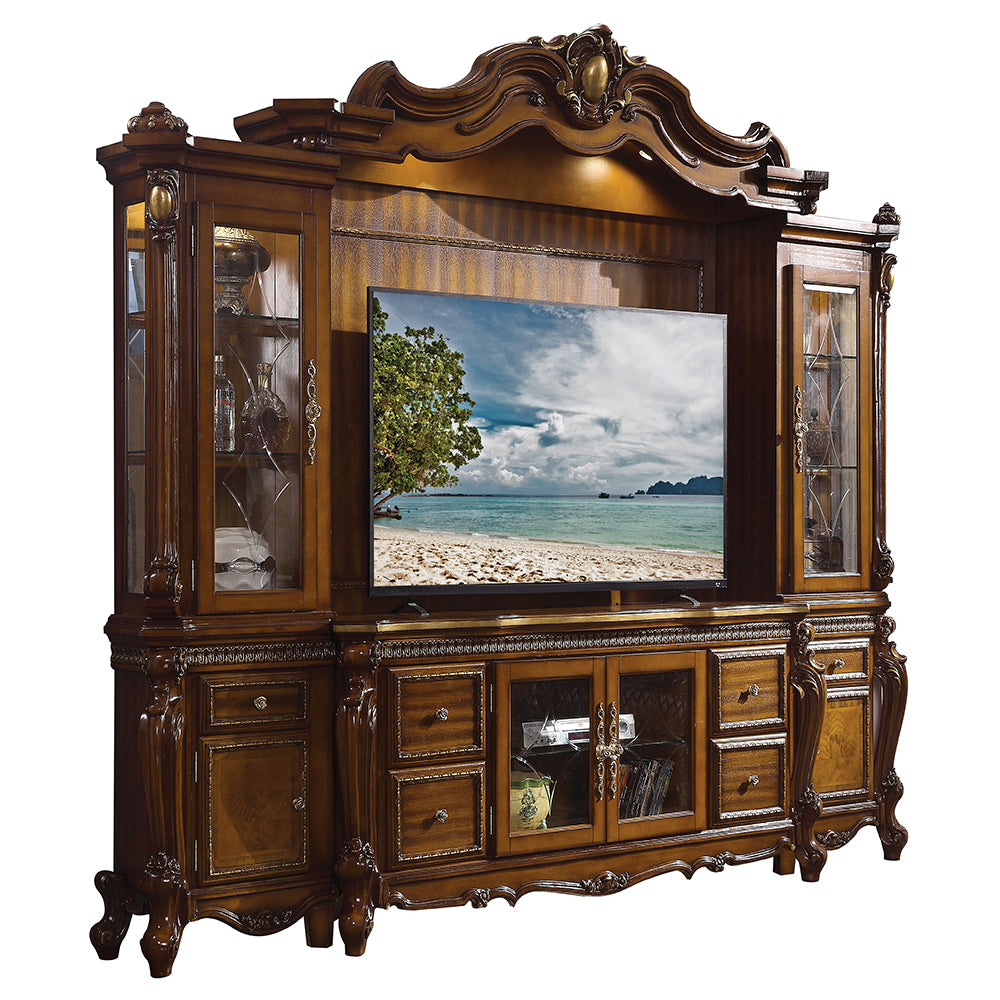 Picardy Entertainment Center, Fireplace, Mirror & Bench