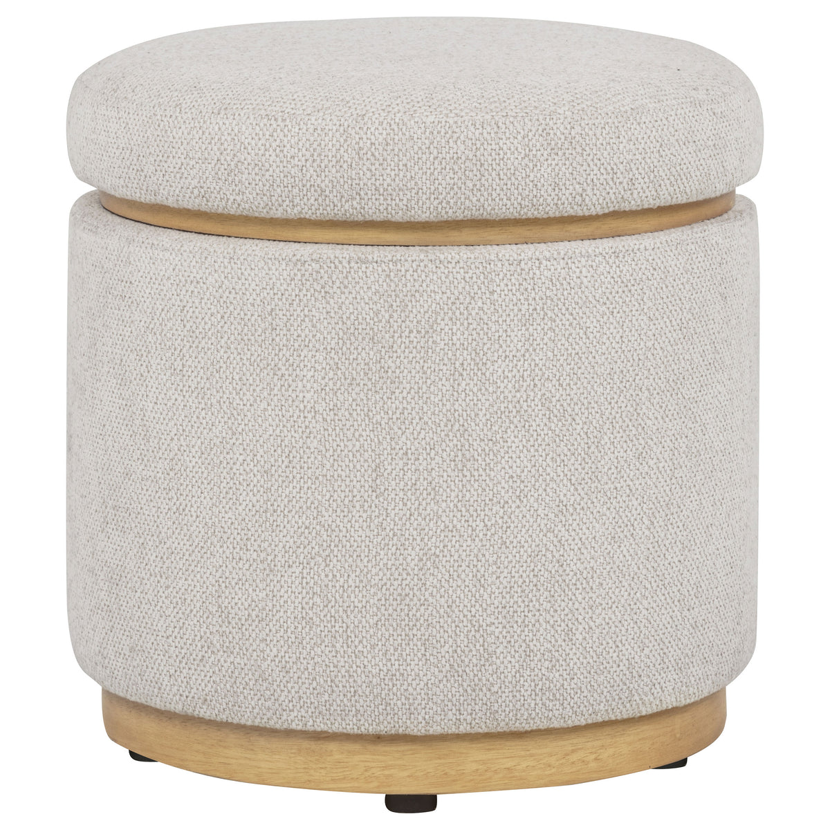 Remuda Round Boucle Storage Ottoman