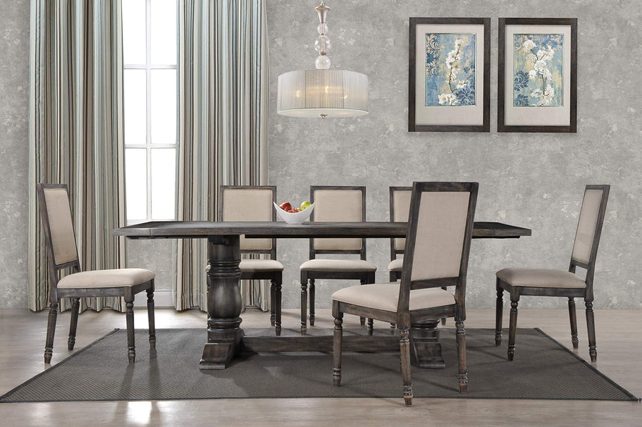 Farmhouse Upholstered Dining Chair - Set of 2 in Grey