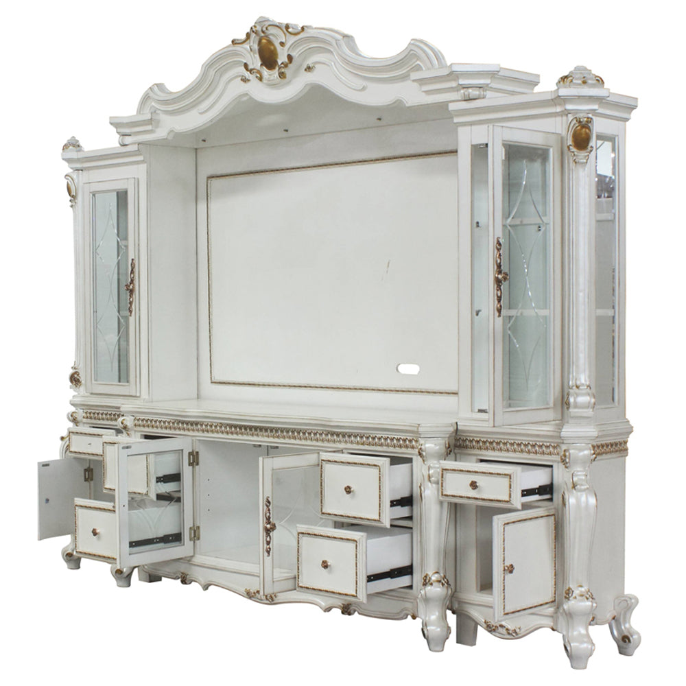 Picardy Entertainment Center, Fireplace, Mirror & Bench