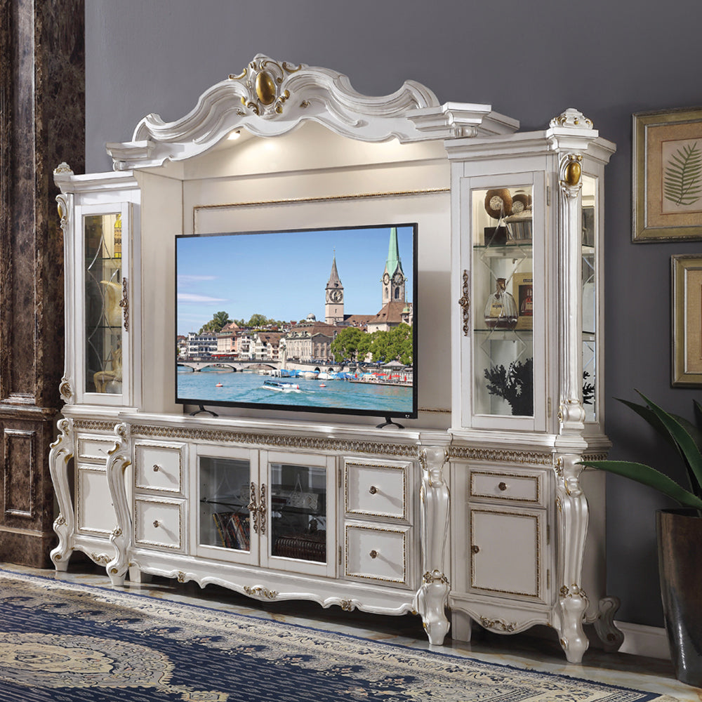 Picardy Entertainment Center, Fireplace, Mirror & Bench