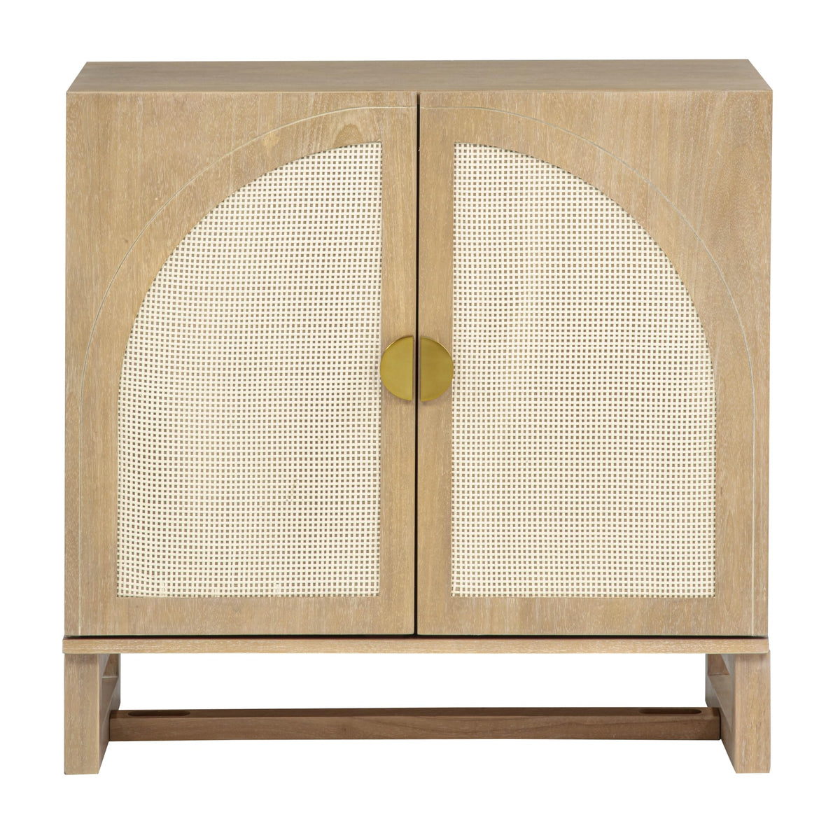 Cora 31" Wide 2-Door Accent Cabinet Natural Oak Wood Finish Boho Modern Detailed Sideboard Organic… - detail view