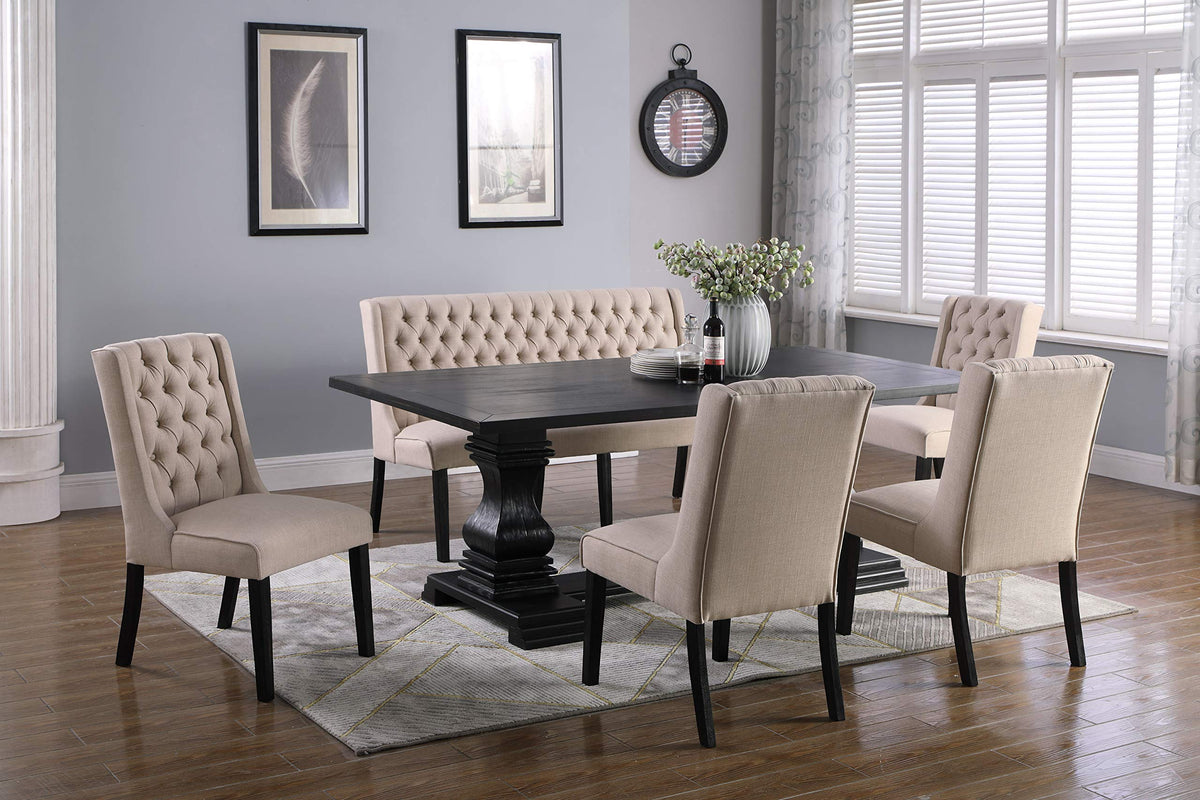 Newport Transitional Dining Banquette/Settee in Beige - front view
