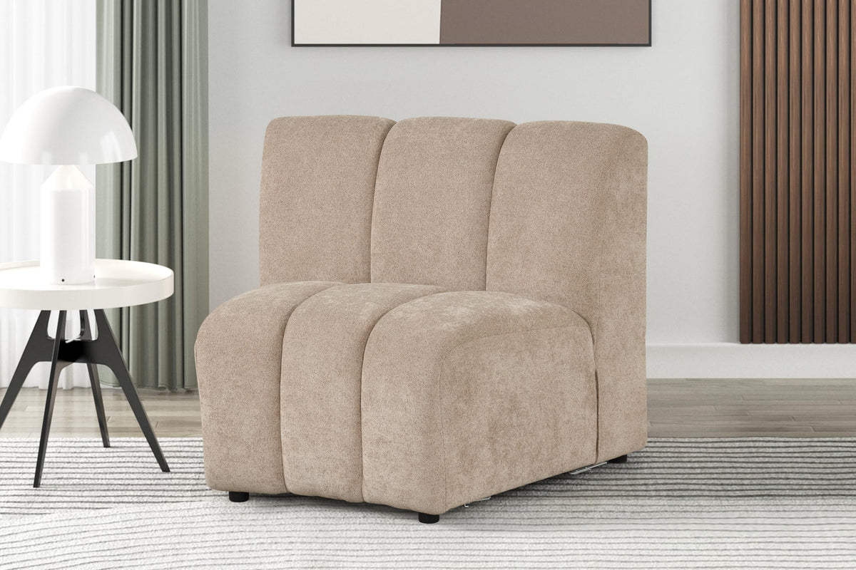 Sullessa Modern Modular Armless Living Room Chair in Camel - detail view