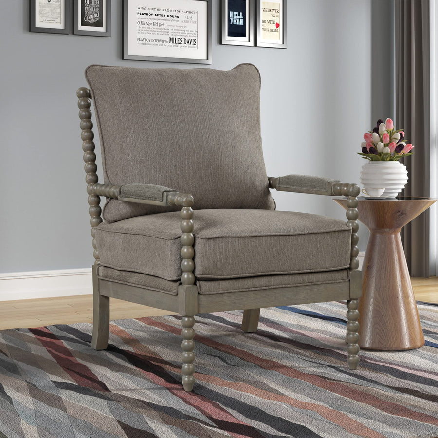 Hanako Accent Chair in Taupe And Antique Grey