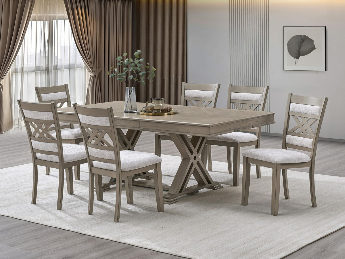 Marlowe Weathered Gray 7-Piece Dining Set — collection view; check selected pieces
