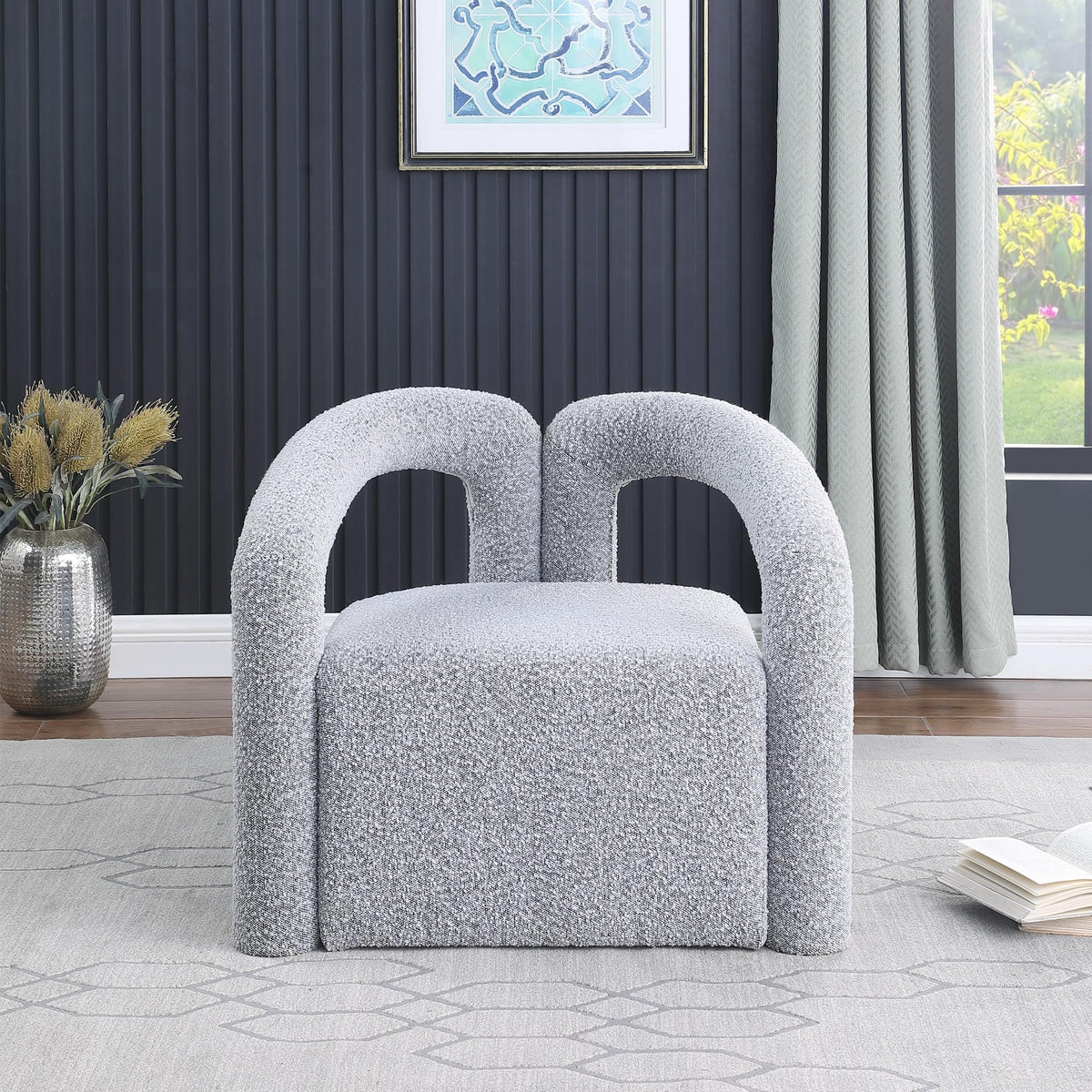 Addie Accent Chair in Grey - room setting