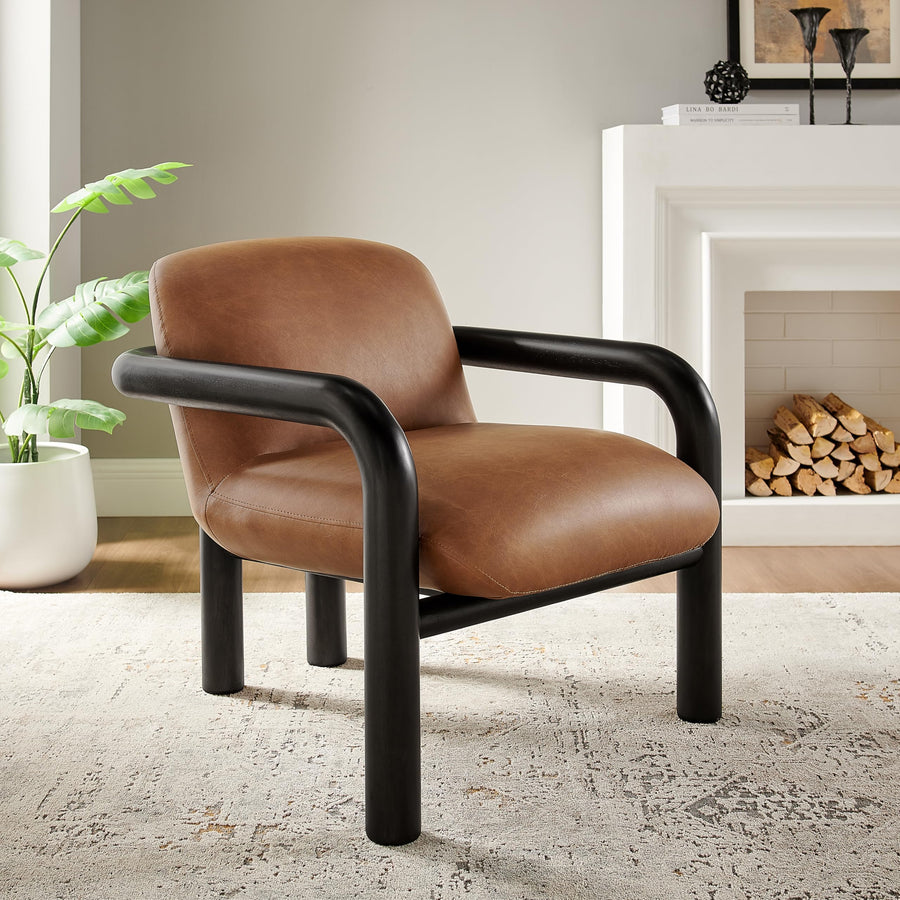 Tapporo Mid-Century Modern Accent Chair in Black